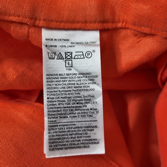 Banana Republic Meridian Linen Pant. Size 14 Petite. Coral Sunset - Picture 13 of 16